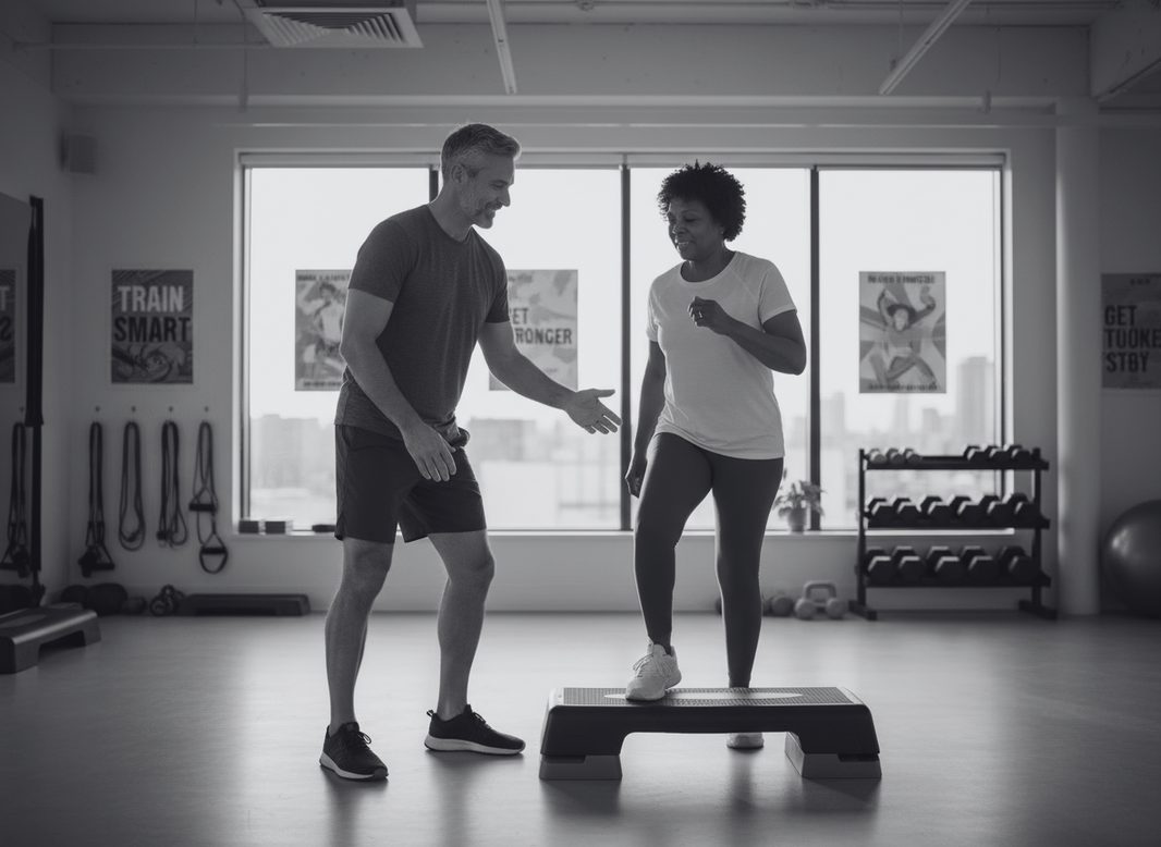 A qualified coach working with a client